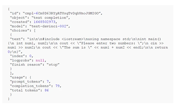 JSON Snippet Code Screenshot JSON Snippet Code