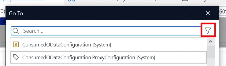 Go-To Dialog Shows Active Filters